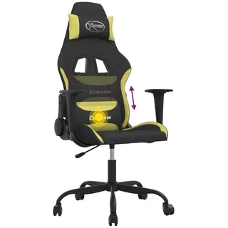 vidaXL Gaming-Stuhl mit Massagefunktion Schwarz und Hellgrün Stoff - Grün