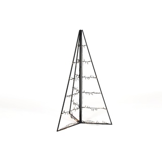 Konstsmide LED 3D Metall Pyramide, faltbar, inkl. Erdspieße, 171 bernsteinfarbene Dioden, 4,5V, Außen (IP44), 2,4W, schwarzes Kabel - 4791-870