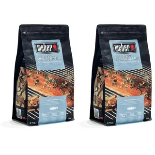 Weber 17665 Räucherchips Meeresfrüchte, 700 g, mild-fruchtige Raucharoma, Lachs, Makrele, Garnelen und andere Meeresfrrüchte, Aroma, Räuchern, Grillen (Packung mit 2)