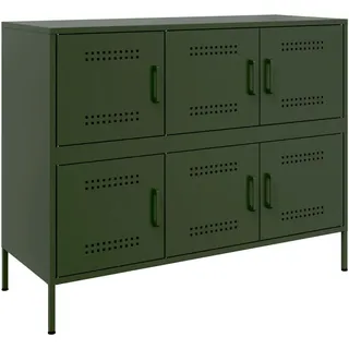 Sideboard Olivgrün 100,5x39x79 cm Stahl - Grün