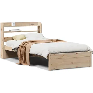 vidaXL Bettgestell mit Kopfteil ohne Matratze 75x190 cm - Braun
