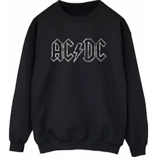 AC/DC, Herren, Pullover, Sweatshirt aus Baumwolle mit gezacktem Logo, Schwarz, (4XL)