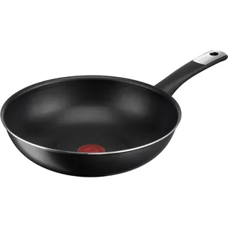 Tefal Hard Titanium Essential Wokpfanne 28 cm, Antihaftversiegelung mit Titanpartikeln, Thermo-Signal, Temperaturanzeiger, spülmaschinengeeignet, made in France,