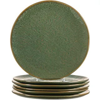 Matera Keramikteller 27 cm grün 6er Set