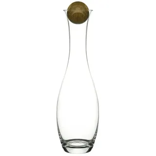Sagaform Kitchen Karaffe aus Glas mit einem Eichenstopfen in der Farbe Transparent-Braun, Maße: 7,5cm x 7,5cm x 29cm, 5018258