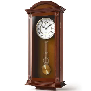 Pendel-Wanduhr, batteriebetrieben, groß, hölzerne hängende Großvater-Wanduhr mit Pendel, 68 x 28 cm, leise, aus echtem Holz, für Wohnzimmer-Dekoration, Büro und Heimdekoration, Geschenk