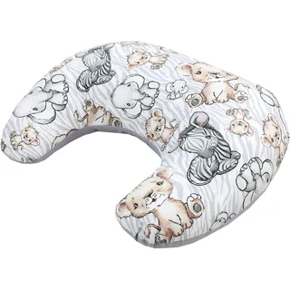 TupTam Baby Stillkissen Klein mit Baumwoll-Bezug, Farbe: Safari/Grau