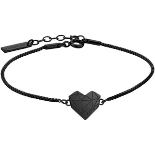 Liebeskind Berlin LIEBESKIND Damen Armband Herz Edelstahl Silber 20 cm (schwarz)