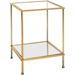 Haku-Möbel HAKU Möbel Beistelltisch Glas gold 39,0 x 39,0 x 55,0 cm