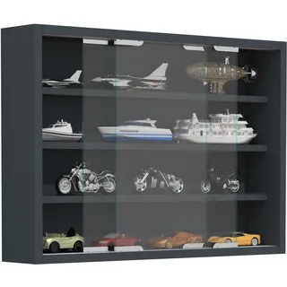 Wandregal VCM "Hängevitrine Wandvitrine Sammel Deko Agisa M", schwarz (anthrazit), B:57cm T:10cm, Regale, Wandregal