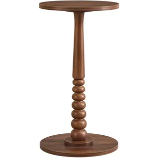 VASAGLE Mariel Kollektion - Beistelltisch rund, Kleiner Sofatisch, Nachttisch, Bein aus Massivholz, Mid-Century-Modern-Stil, für Wohnzimmer, Schlafzimmer, kastanienwalnussfarben LET293KX01