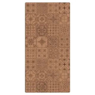 micasia Korkteppich rutschfeste Oberfläche Muster Bodenschutz - Naturprodukt - Fliesenoptik 3,5mm dünne Kork Bodenmatte grau Küche Flur trittsichere Matte 2271 (90x180cm)
