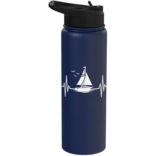 Segler Herzschlag Segelboot Segeln Stainless Steel Insulated Water Bottle
