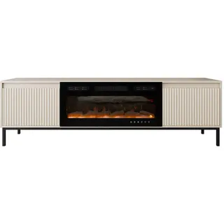 Mirjan24 Tv-Lowboard Ozmi 2K EF mit Kamin , Kaschmir , Metall , Rechteckig,Rechteckig , 174x52x40 cm , Wohnzimmer, TV Möbel, Lowboards, Lowboards stehend