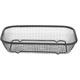 HENDI Servierkorb, Bratkorb, Pommeskorb, Friteskorb, Frittierkorb, Brotkörbe, Geeignet für Geschirrspüler, 295x220x(H)60mm, Edelstahl, Schwarz