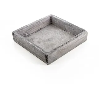 Logbuch-Verlag Holztablett grau 14 x 14 x 3 cm Dekotablett Dekoschale Ablage für Schlüssel & Schmuck Holz Deko