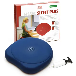 SISSEL SITFIT Plus | Balance Kissen & Balance Pad für Dynamisches Sitzen | Sitzkissen Stuhl mit Pumpe | Ergonomisches Sitzkissen für Büro & Zuhause Ø 37 cm Blau | Dynamisches & gesundes Sitzen