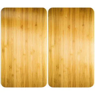 Wenko Holz-Optik Glasabdeckplatte 2 St.