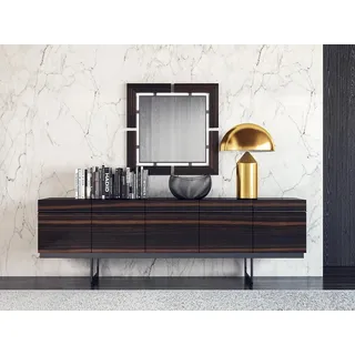 Luxus Esszimmer Sideboard mit Spiegel Komplett Modern Design Kommode - Braun
