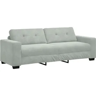 vidaXL 3-Sitzer-Sofa Hellgrau 220x78x80 cm Samt - Grau