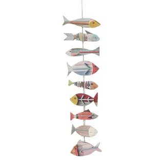 Solidchoice – 1 Stück, sommerliche Holz-Wanddekoration im Fischdesign – nautisches, rustikales Dekor