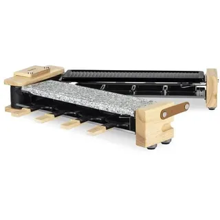 Raclette Grill HKoeNIG WOD360, 8 Personen, Steinplatte, Drehfuß, 1400W, Holzdesign
