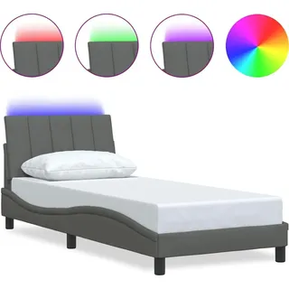 vidaXL Bettgestell ohne Matratze "Hanko" Dunkelgrau 80x200 cm Stoff - Grau