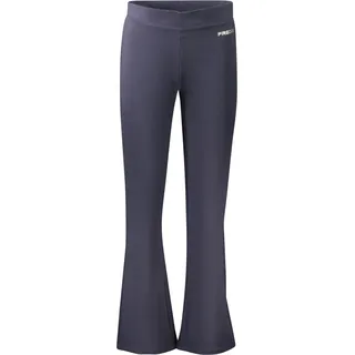 Gefütterte Damen-Leggings: Hoher Bund, weiter Schnitt, Blau mit Print - Blau