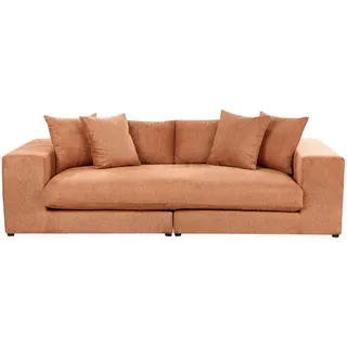 Beliani 3-Sitzer-Sofa orange mit Kissen Glorvika , Orange , Textil , 240x58x120 cm , Wohnzimmer, Sofas & Couches, Sofas, 3-Sitzer Sofas