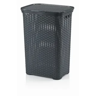 Kela Wäschetonne , Dunkelgrau , Kunststoff , 60 l , 33.5x60x43.5 cm , Haushalt & Reinigung, Wäschepflege, Wäschekörbe & Wäschetonnen