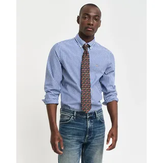 GANT Slim Stripe Langarmhemd College Blue L