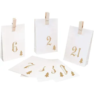 Pajoma Adventskalender zum Befüllen Simple 24 Papiertüten