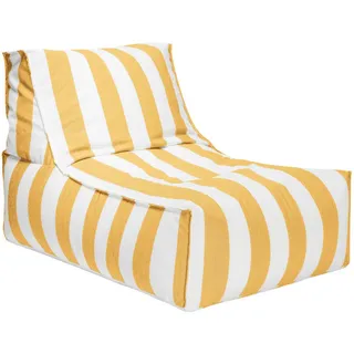 Outdoorsitzsack , Gelb, Weiß , Textil , Streifen , 280 l , Füllung: Polystyrol , 65x65x100 cm , Outdoor, Reißverschluss , Wohnzimmer, Sessel, Sitzsäcke, XXL Sitzsäcke