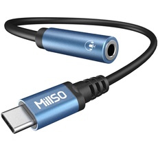 MillSO USB C auf 3,5mm Klinke Adapter USB C Aux Kopfhörer Adapter mit DAC Chip Type C Klinke Adapter für Samsung Galaxy S21/S20 Ultra/S20/Note20/10/S10, Xiaomi 9/8, Huawei P50/P40/30, OnePlus 8/7T/7