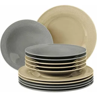 SELTMANN WEIDEN Beat Color Glaze Tafelservice 12-tlg. grau-beige