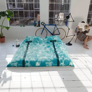 Snurk - Pool Bettwäsche Set, Schwimmbad Bettwäsche, 135 x 200 cm, inkl. 1 Kissenbezug 80 x 80 cm, aus 100% Bio-Baumwolle