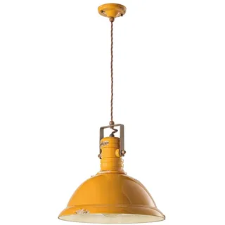 Ferroluce Industrial Hängelampe 40cm Gelb Rund - Gelb