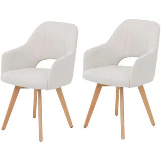 Hela »SOFIA Armlehnenstuhl mit Massivholzgestell, Bezug Webstoff« (Set) 2 Stk.Esszimmerstuhl, Sessel mit Armlehnen, dezenter Rückenausschnitt