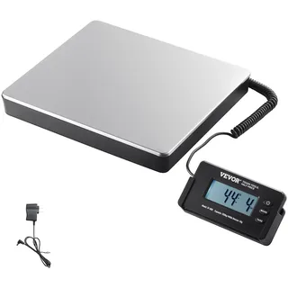 VEVOR Plattformwaage 150g-200kg Paketwaage 50g Genauigkeit Digitalwaage kg/lbs/lbs:oz Zählwaage 309x262x45mm ABS Edelstahl Tara-Funktionen AC/DC-Netzteil Industriewaage Briefwaage Waage