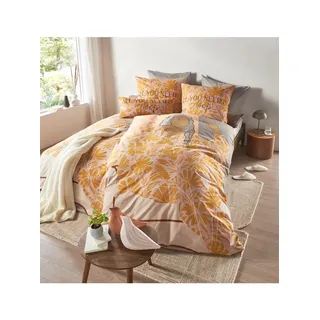 heine home Bettwäsche 2 Stk., ocker, sesam, bedruckt