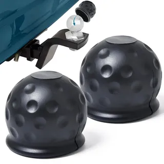 2 Stück Anhängerkupplung Abdeckung,Schwarz Anhängerkupplung Schutzkappe Gummi Abdeckung Anhängerkupplung Trailer Ballhülle Kugelkopfabdeckung Anhängerkugelkopf Schutzhülle für Anhänger (Sphärisch)