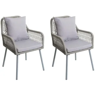 Mendler HWC-O12 Gartenstuhl 54 x 54 x 81 cm grau 2 St.