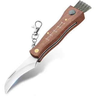 XHYASD Pilzmesser Mit Bürste Edelstahl Klappbar 8 cm Tragbar