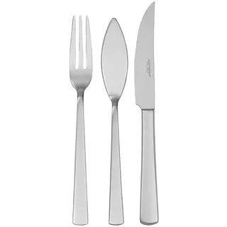 Echtwerk Steakbesteck , Edelstahlfarben , Metall , 18-teilig , rostfrei, lebensmittelecht , Besteck, Besteck-sets