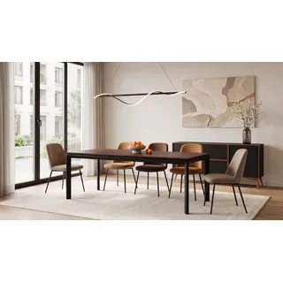 WFL GROUP Elan 160-250 x 76 x 90 cm Walnuss Braun