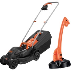 Black+Decker Elektro-Rasenmäher /-trimmer-Kit (1.000 W, 32cm Schnittbreite, 3-fach axial Schnitthöhenverstellung, 35l Grasfangbehälter, inkl. 200W Einhand-Rasentrimmer) BEMW351GL2