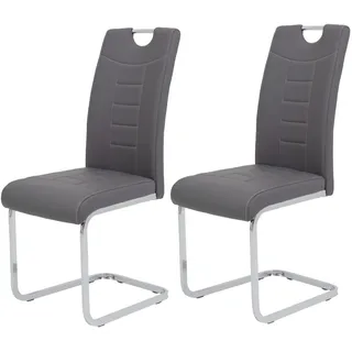 Hela Freischwinger Ruby Kunstleder grau 2er Set
