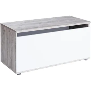 arthur berndt Spielzeugkiste Bente , Weiß, Eichefarben , Holzwerkstoff , 90x40 cm , Blauer Engel, Hergestellt in Deutschland , Babymöbel & Kindermöbel, Babyzimmer, Spielzeugkisten