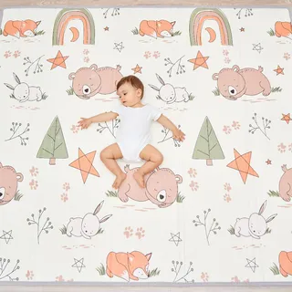 Krabbelmatte Baby Faltbar Spielmatte Kinder Spieldecke 180x200x1.5cm Krabbeldecke Für Baby - Babymatte Kindermatte - Schaumstoffmatte Kinderteppich- Spielteppich - Bodenmatte Kinder - Babygeschenk