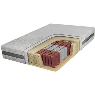 MKS Taschenmatratze Jove - 200/200 - H3 - Apri , Hellgrau , Textil , H3 , Füllung: Schaumstoff , Rechteckig , 200x200 cm , Oeko-Tex® , atmungsaktiv, Bezug abnehmbar/waschbar, wendbar, schadstoffgeprüft , Schlafzimmer, Matratzen, Taschenfederkernmatratzen